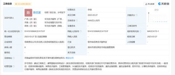 华为成立注册资本5000万元系统集成新公司，加码网络通信工程咨询服务